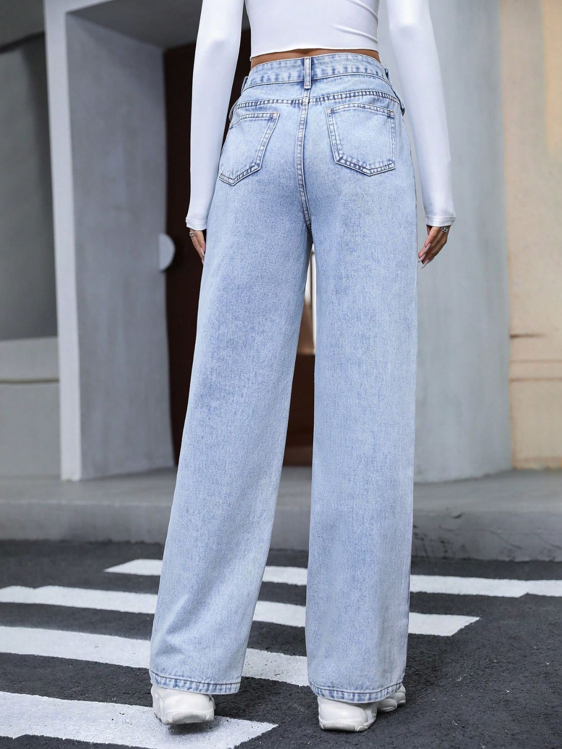 High Waist Straight Cut Jeans