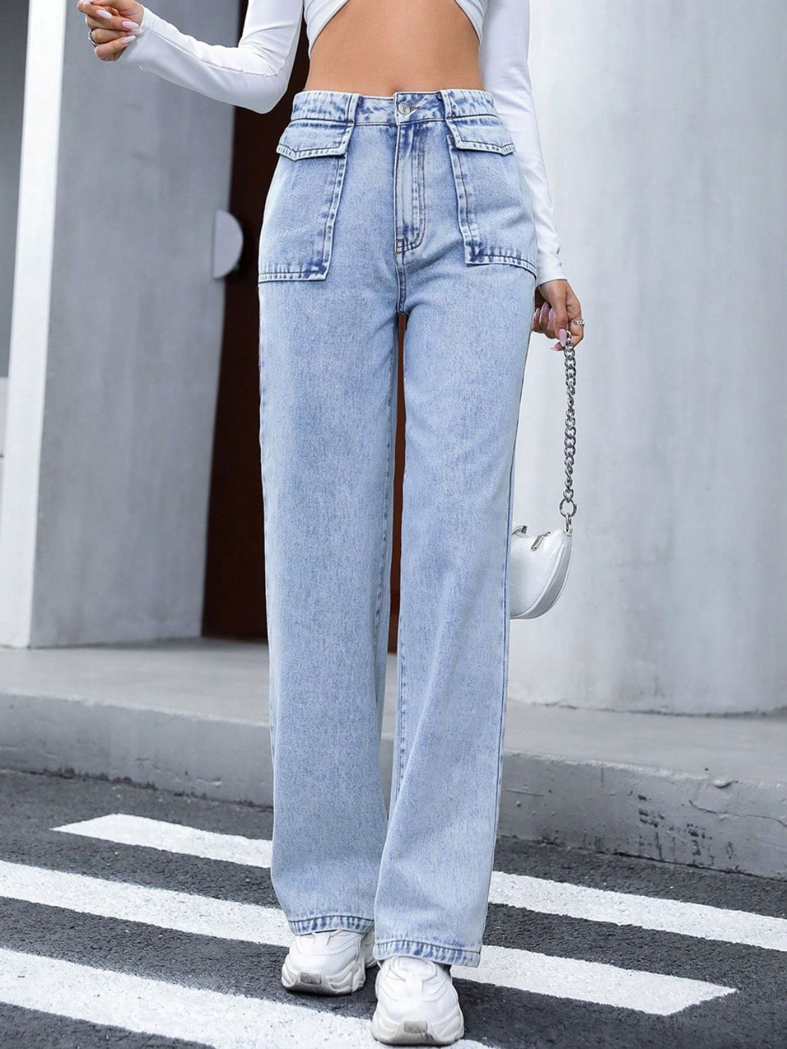 High Waist Straight Cut Jeans