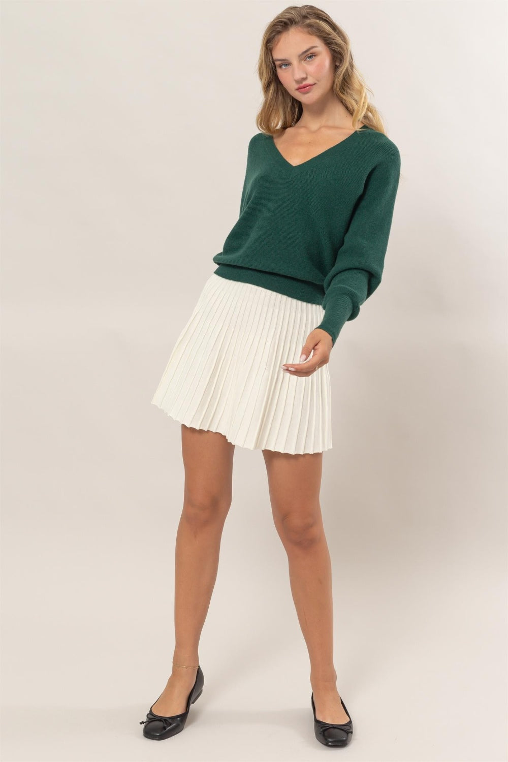 High Waist Flare Mini Skirt