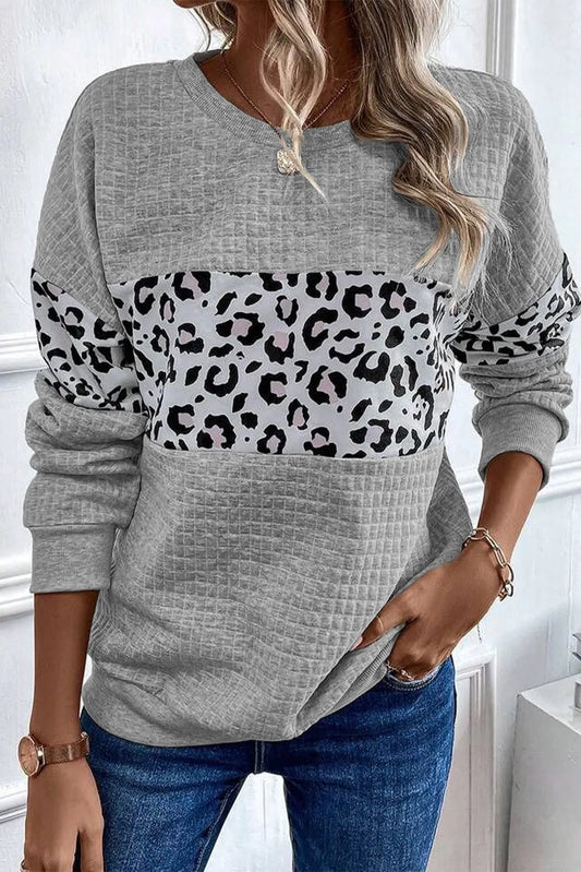 Leopard Round Neck Sweatshirt